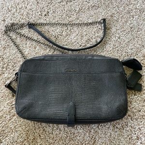 Coach Black Pebble Crossbody Bag Reptile Looking